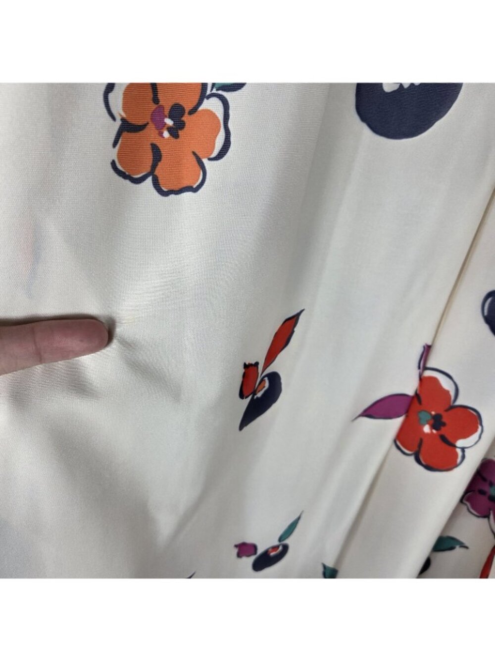 Vintage Granada Maxi Dress Smocked Size M White Floral Short Sleeve Zip Front - Picture 3 of 16